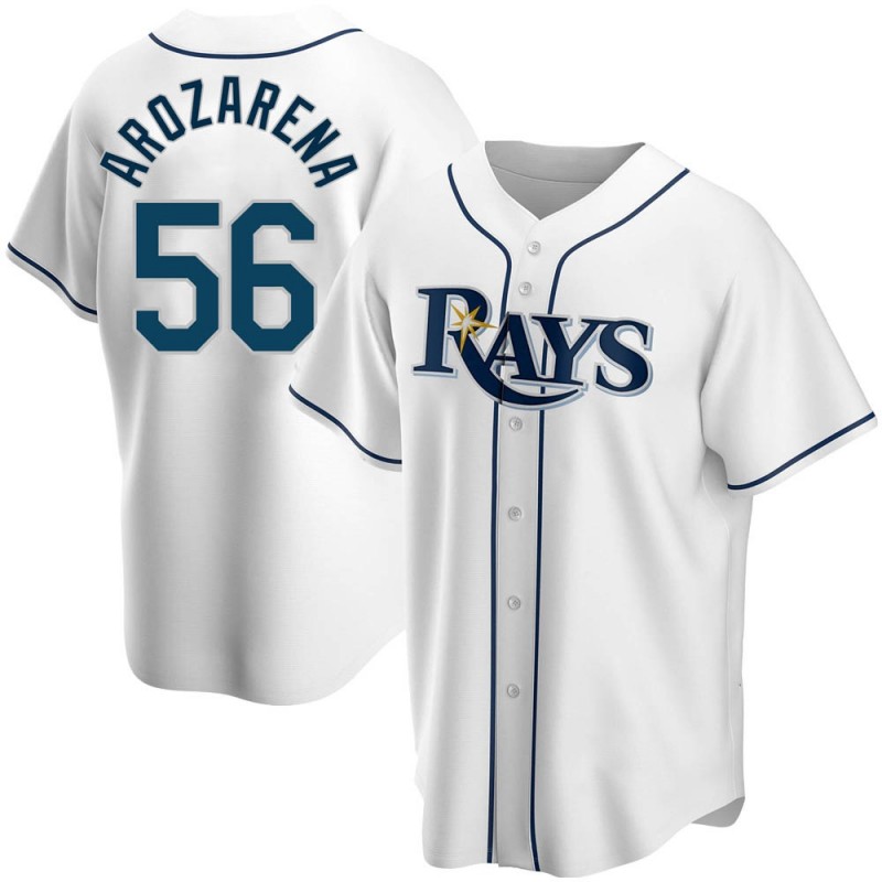Men's Tampa Bay Rays Replica 56 Randy Arozarena White Home Nike Jersey