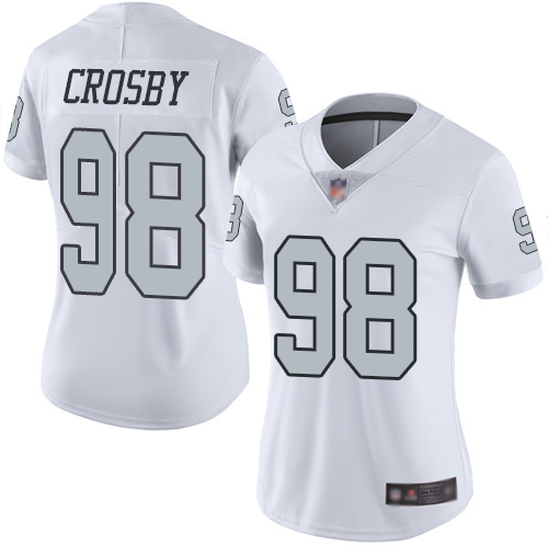 Oakland Raiders #98 Maxx Crosby Women's Silver Limited Inverted Legend