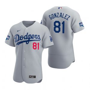 Los Angeles Dodgers #81 Victor Gonzalez Gray 2020 World Series Champions  Jersey on sale,for Cheap,wholesale from China