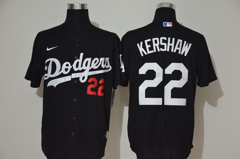 Men's Los Angeles Dodgers 22 Clayton Kershaw Black