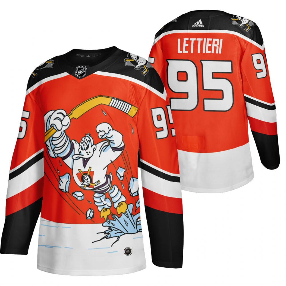 Anaheim Ducks No95 Vinni Lettieri Red Men's 2020-21 Reverse Retro Alternate Jersey