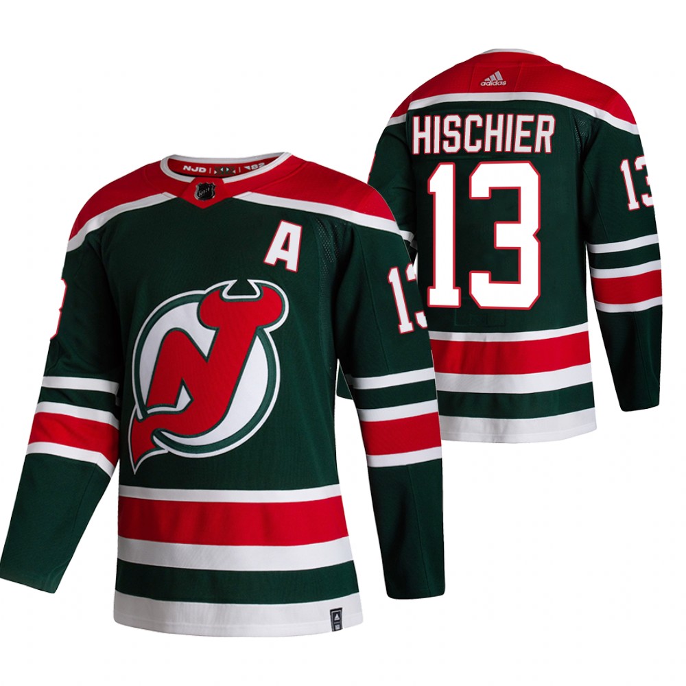 Fanatics Branded NHL Men's New Jersey Devils Nico Hischier #13 Red Player T-Shirt, Large