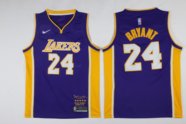 Kobe Bryant #8 Los Angeles Lakers 2019 Purple Jersey with KB Patch