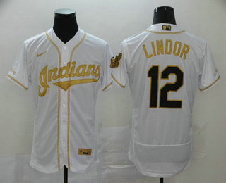 Francisco Lindor Black & Gold Cleveland Indians Baseball Jersey