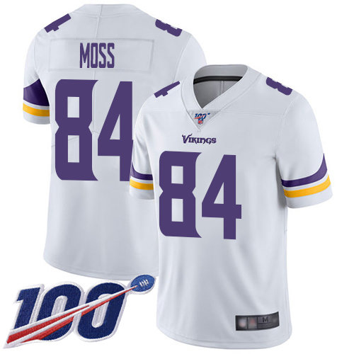Size XXXXL Nike Vikings 84 Randy Moss White Men's Stitched NFL 100th