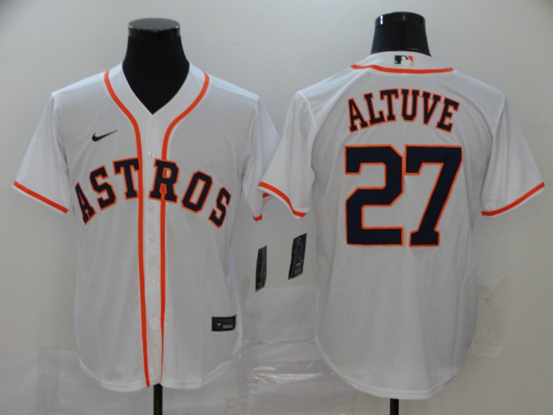 Men's Houston Astros 27 Jose Altuve Black Gold Stitched MLB Flex Base