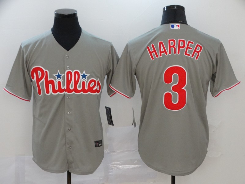 Men's Philadelphia Phillies #3 Bryce Harper White Home ...