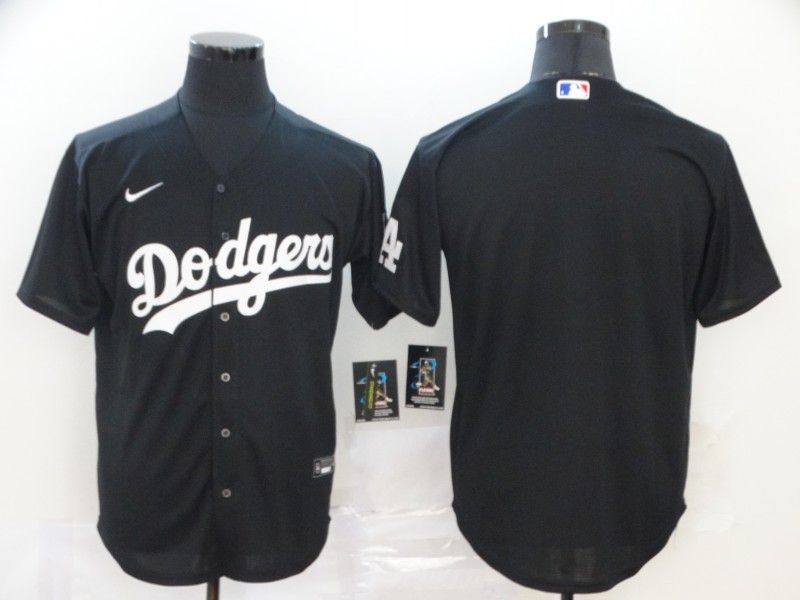 Men's Los Angeles Dodgers Blank Black Stitched MLB Cool Base Nike