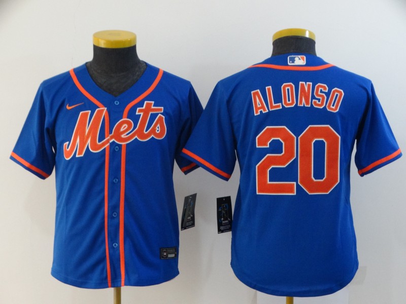 Youth New York Mets 20 Pete Alonso White Home Stitched MLB Cool Base