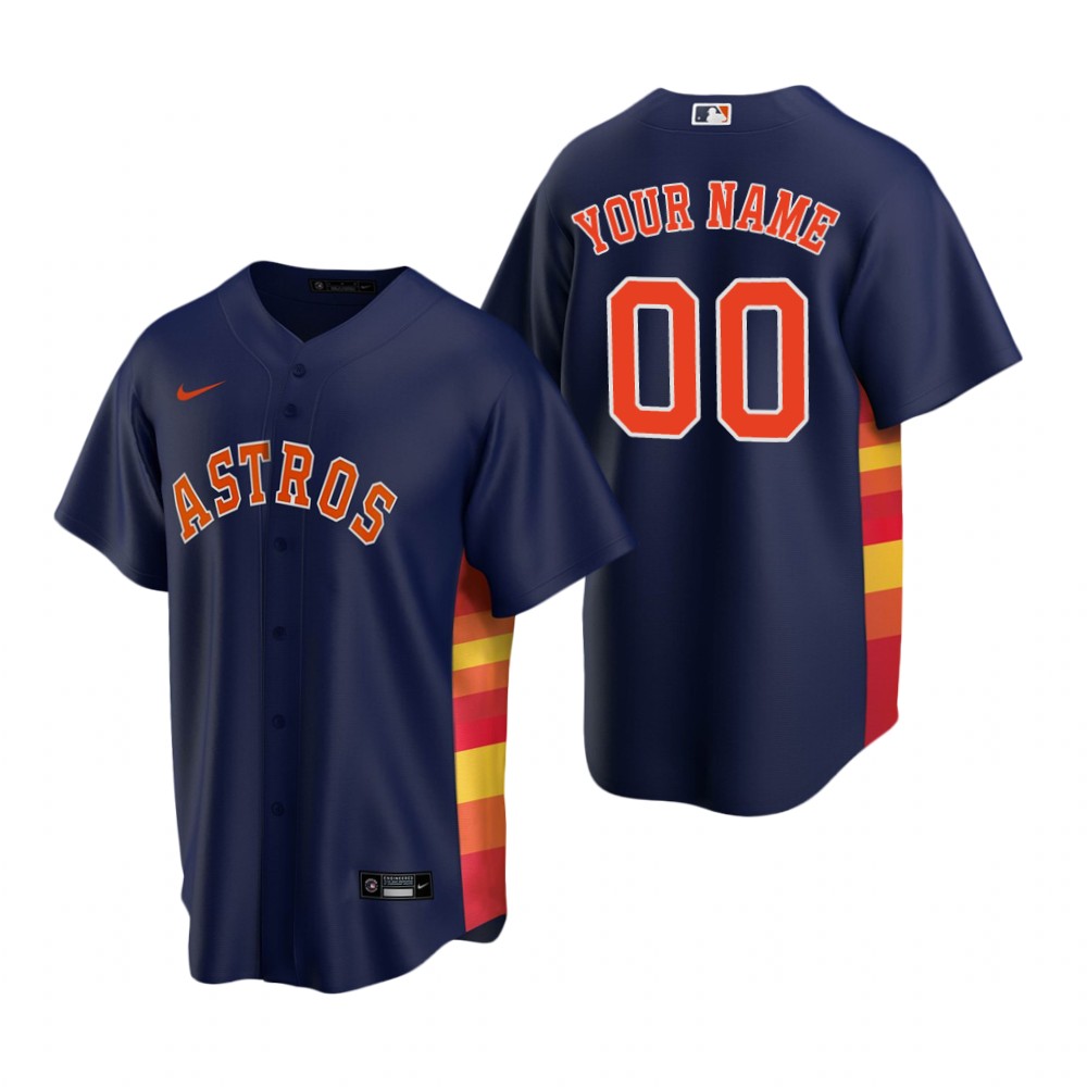 Men's Houston Astros Custom Nike Gray Stitched MLB Cool Base Road