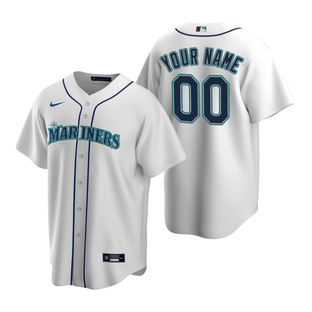Men's Seattle Mariners Custom Nike Cream Stitched MLB Cool Base Jersey
