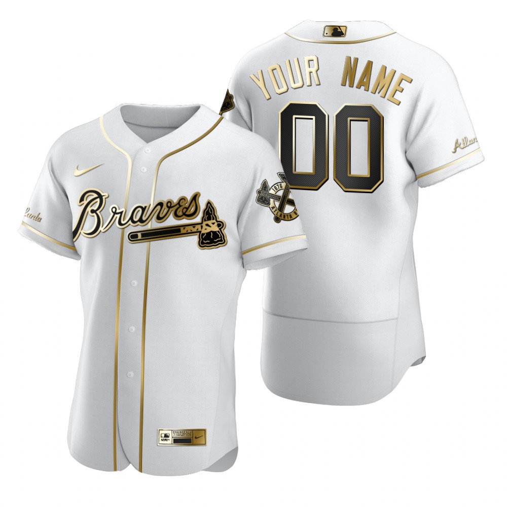 Men's Atlanta Braves Custom Nike White 2020 Stitched MLB Flex Base Jersey on sale,for Cheap