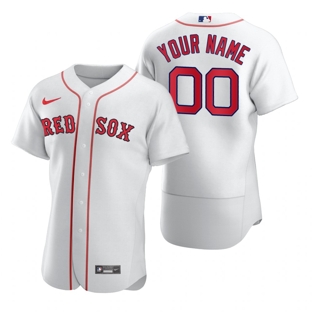 Men's Boston Red Sox Custom Nike White 2020 Stitched MLB Flex Base ...