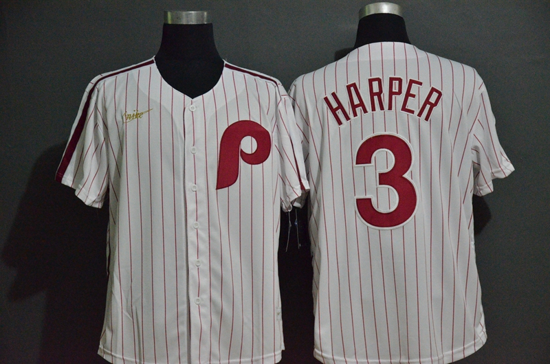 Men's Philadelphia Phillies #3 Bryce Harper White ...