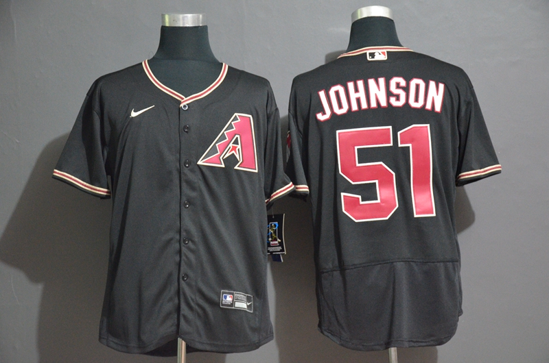 Men's Arizona Diamondbacks 51 Randy Johnson Black Stitched Nike MLB