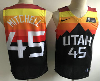 New Utah Jazz Donovan Mitchell #45 Golden Edition Swingman Jersey White Gold