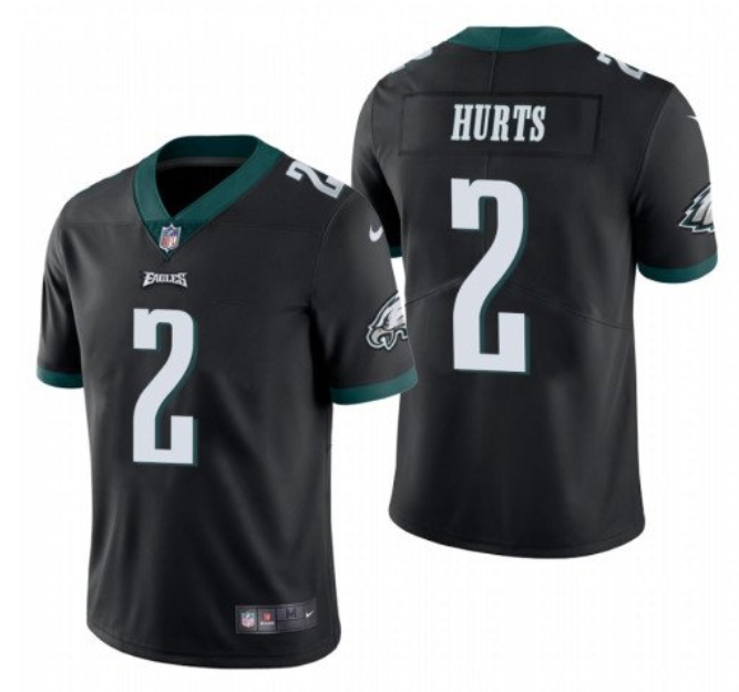 Men's Philadelphia Eagles 2 Jalen Hurts Black 2020 Vapor Untouchable