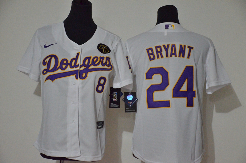 Youth Los Angeles Dodgers #24 Kobe Bryant White Purple ...