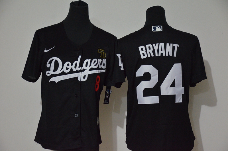 Youth Los Angeles Dodgers 24 Kobe Bryant White Purple Name KB Patch
