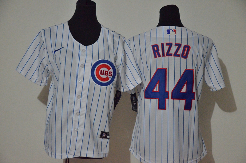 Youth Chicago Cubs Blank White Stitched MLB Cool Base Nike Jersey on