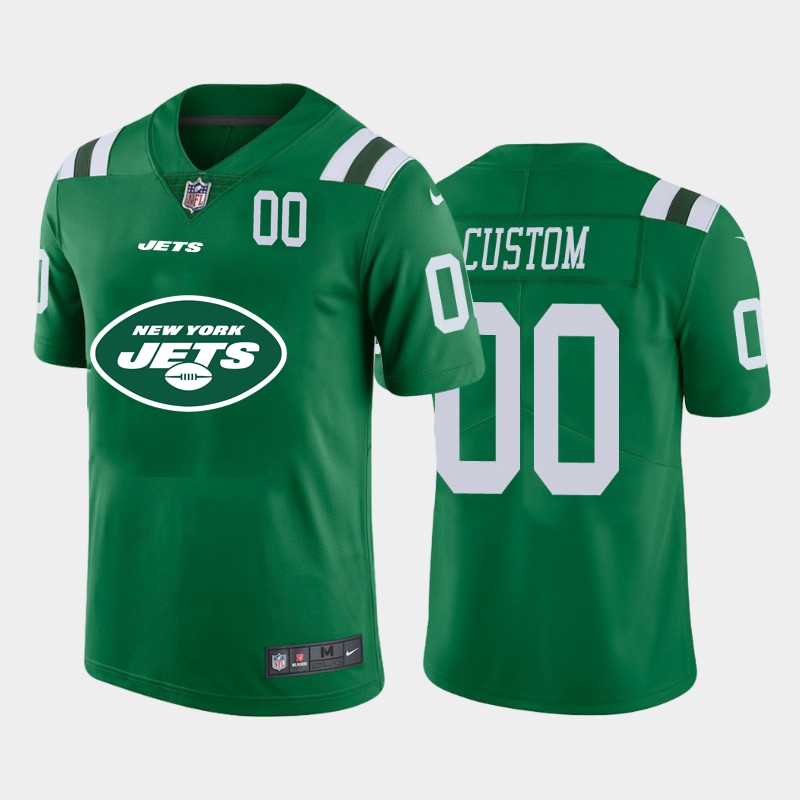 Nike New York Jets Customized Green Team Big Logo Number Vapor