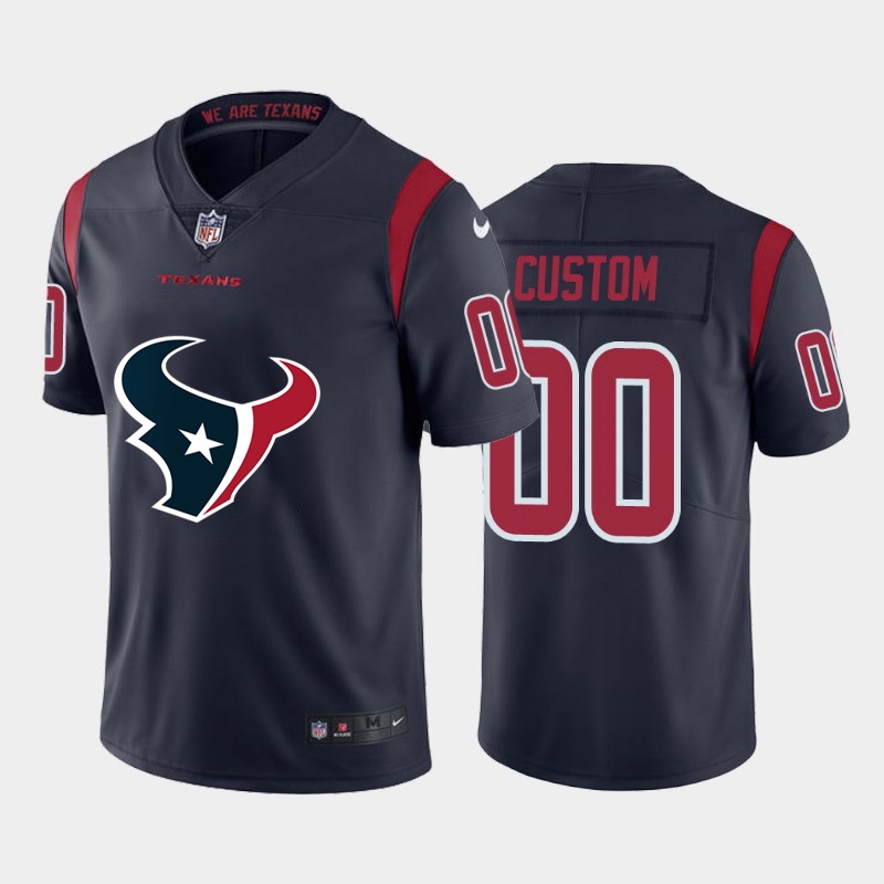 Nike Houston Texans Customized Navy Team Big Logo Color Rush Limited Jersey on sale,for Cheap