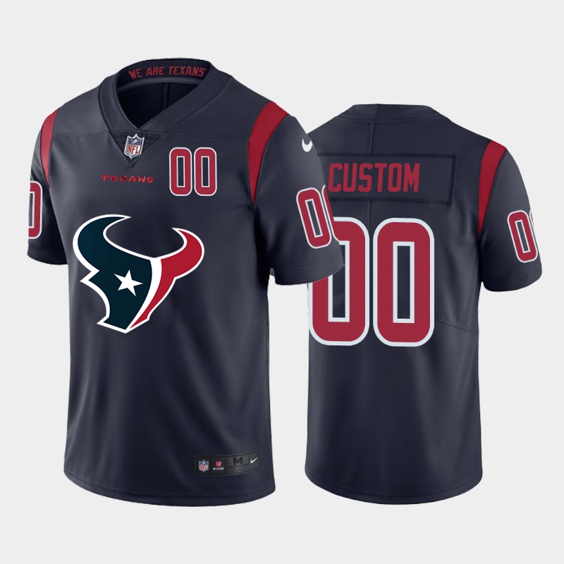 Nike Houston Texans Customized Navy Team Big Logo Color Rush Limited