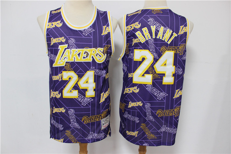 Los Angeles Lakers #24 Kobe Bryant Black With Purple Swingman Jersey on  sale,for Cheap,wholesale from China