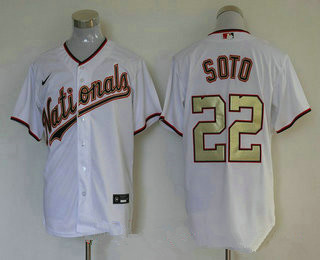 Men's Washington Nationals Juan Soto Nike White/Gold 2019 Gold