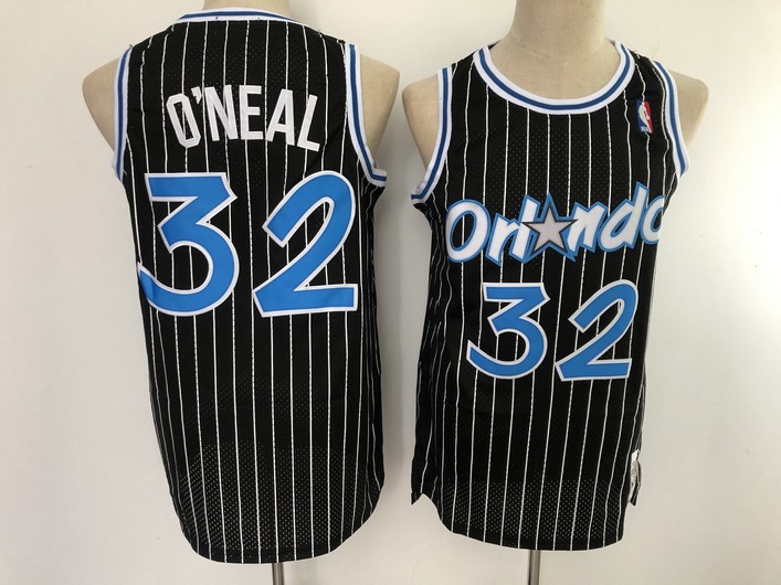 Men's Orlando Magic 32 Shaquille O'neal 199495 Black Hardwood