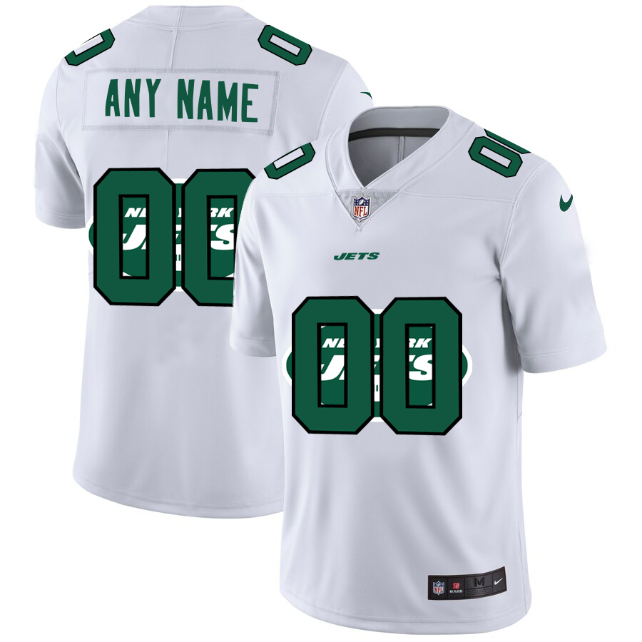 Nike New York Jets Customized Black And White Split Vapor Untouchable