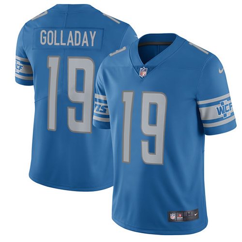 Youth Nike Detroit Nike Lions 19 Kenny Golladay Blue Vapor Untouchable Limited Jersey on sale 