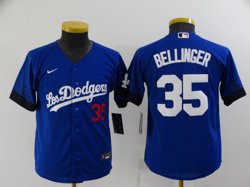 Women's Los Angeles Dodgers 35 Cody Bellinger Blue 2021 City Connect Number Cool Base Stitched