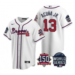 Men Atlanta Braves 13 Ronald Acuna Jr 2021 White World Series With 150th  Anniversary Patch Cool Base Stitched Jersey on sale,for Cheap,wholesale  from China