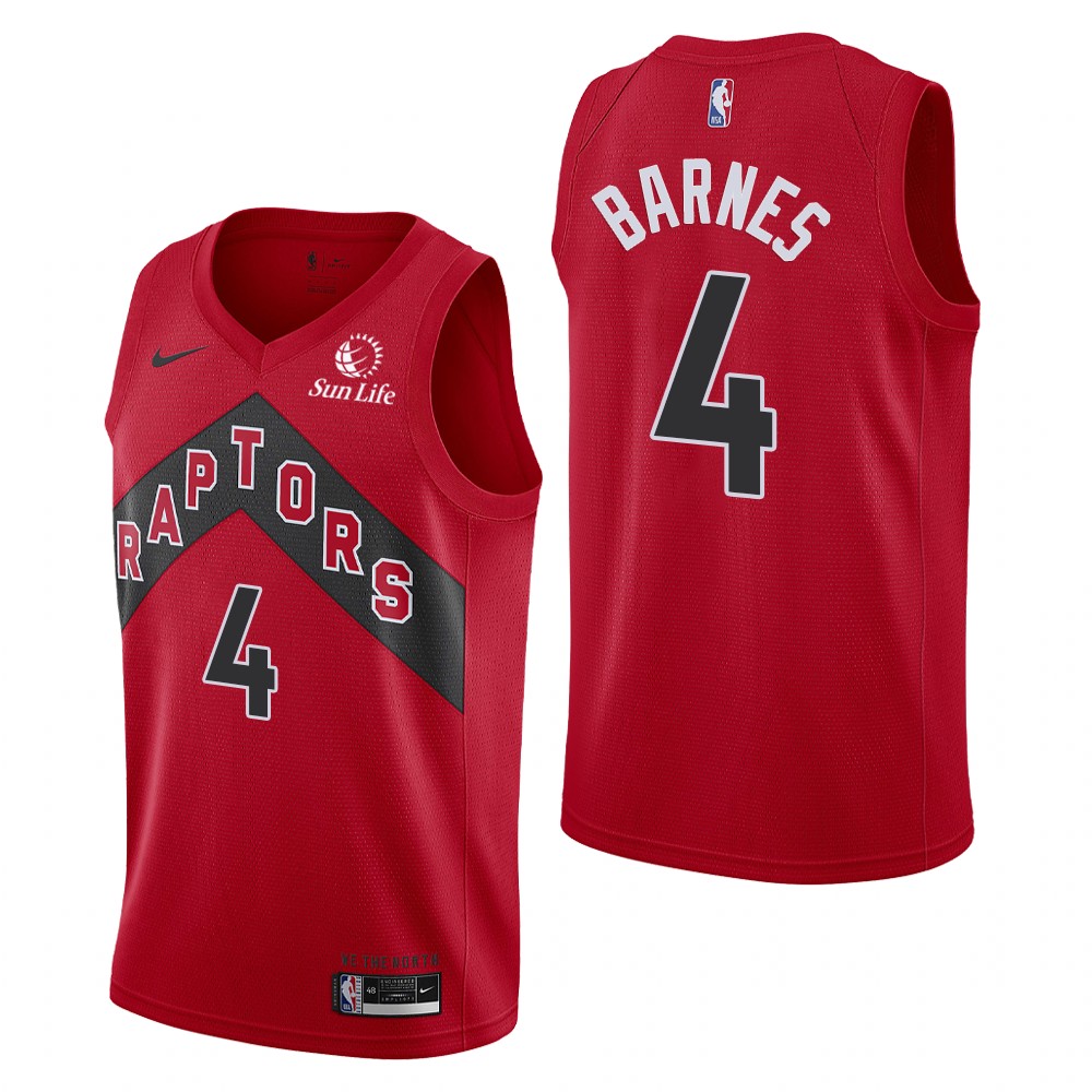 Men's Toronto Raptors 4 Scottie Barnes Icon Edition Red Jersey on sale