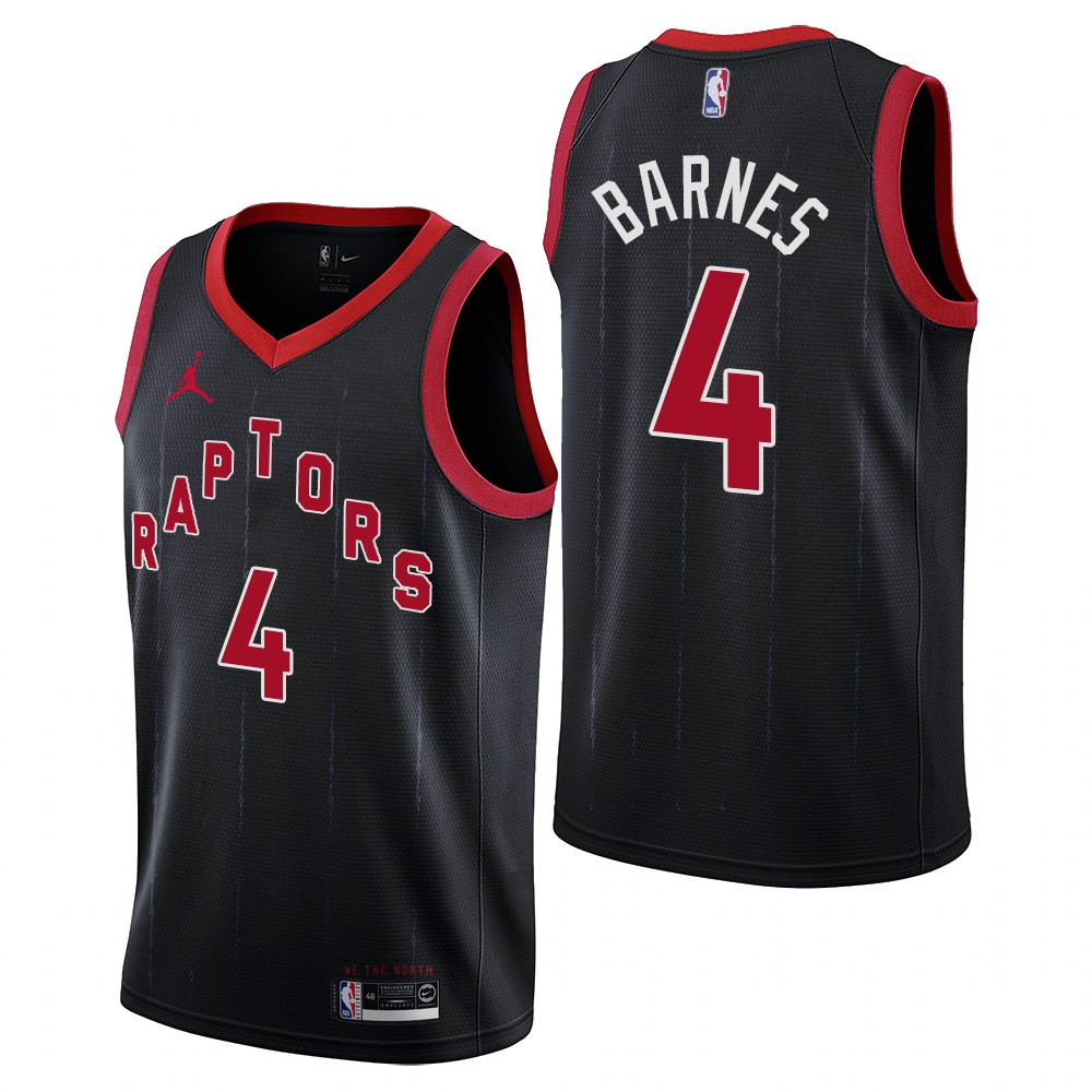 Men's Toronto Raptors 4 Scottie Barnes Statement Edition Black Jersey