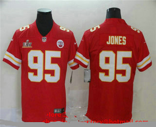 Men's Kansas City Chiefs #95 Chris Jones White Super Bowl LVII Patch Vapor  Untouchable Limited Stitched Jersey - NFL