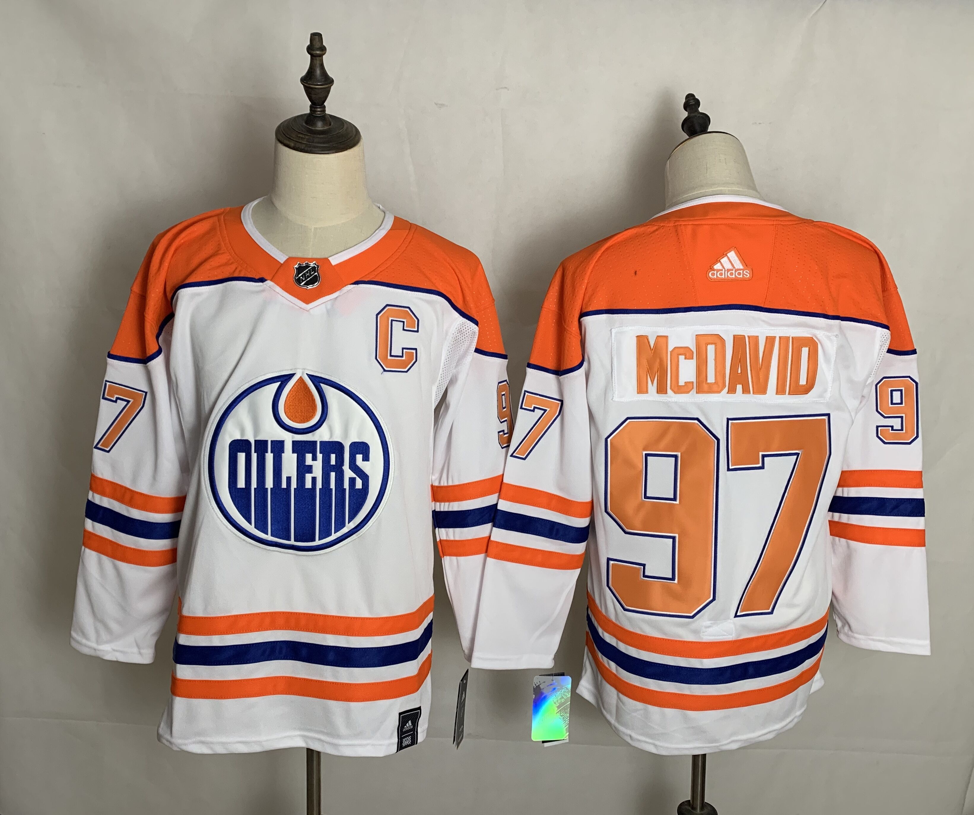 Men's Edmonton Oilers Connor McDavid adidas Orange Home