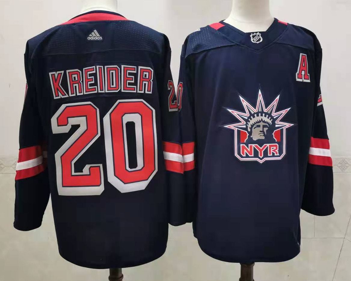 Men's adidas Kaapo Kakko Navy New York Rangers 2020/21 Reverse