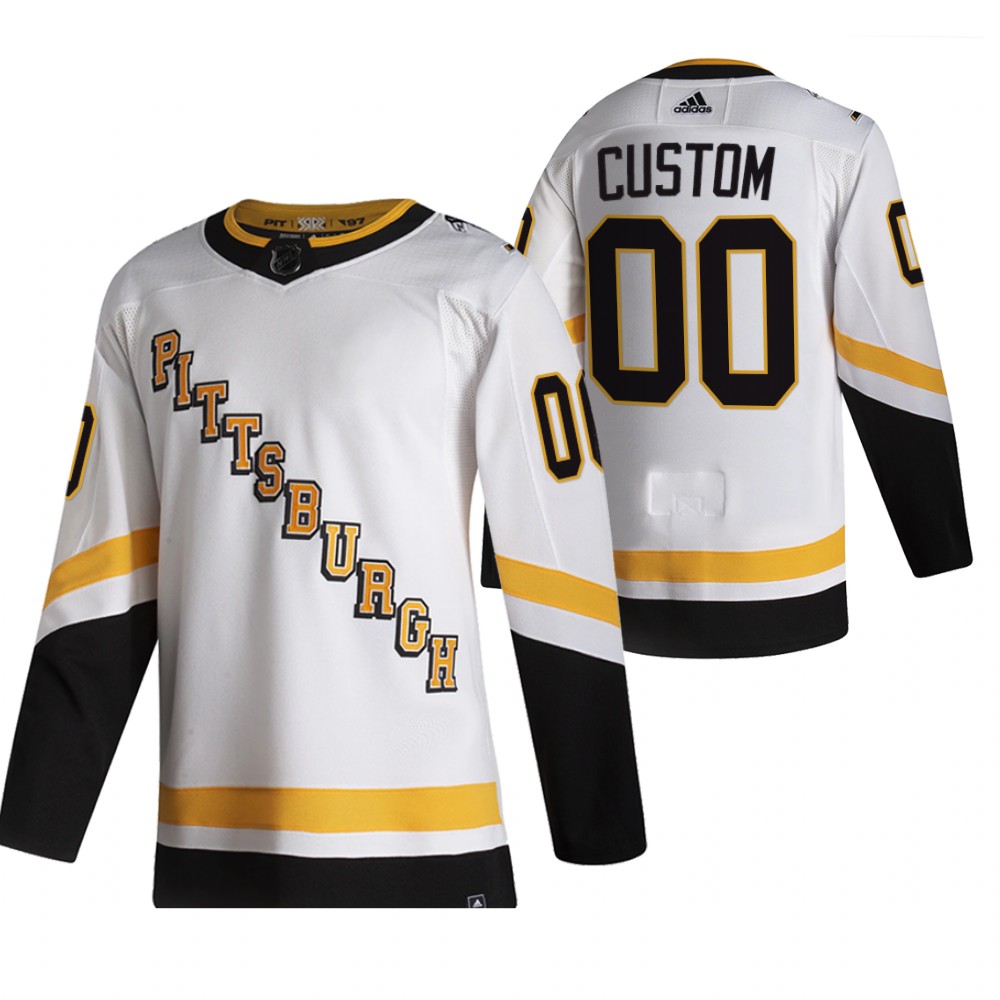 Men's Pittsburgh Penguins adidas White Away Custom Primegreen