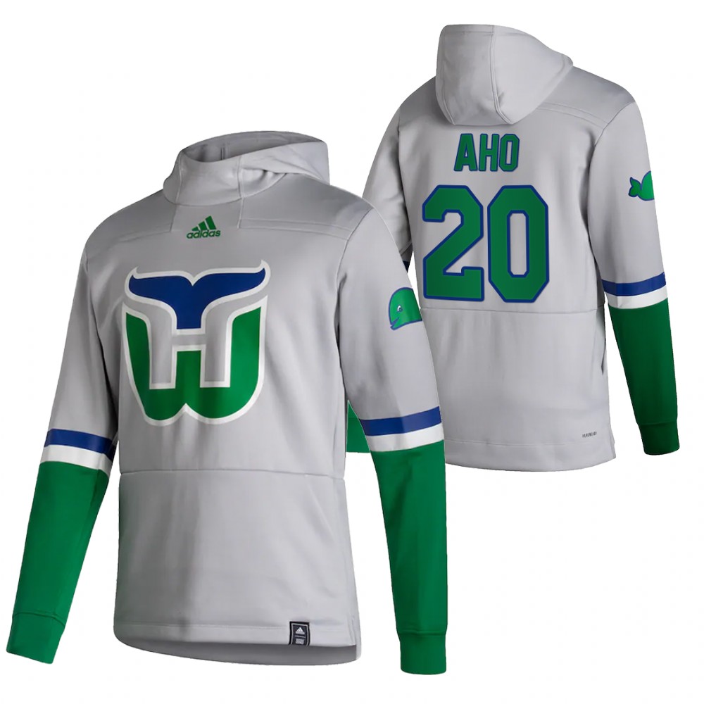 Carolina Hurricanes 20 Sebastian Aho Adidas Reverse Retro Pullover