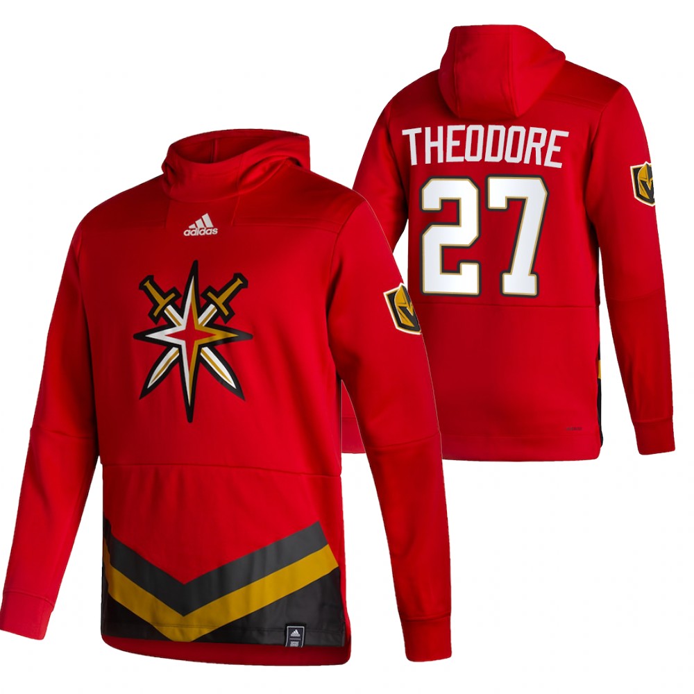Vegas Golden Knights #27 Shea Theodore Adidas Reverse Retro Pullover Hoodie Red on sale,for 