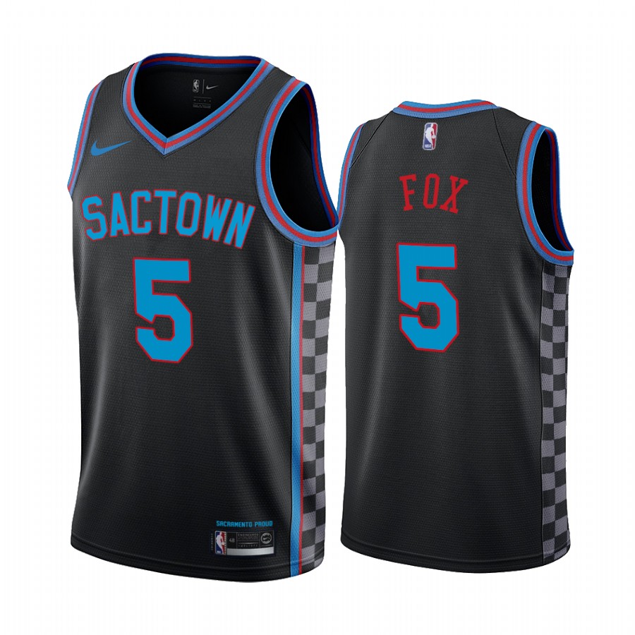 Men's Sacramento Kings #5 De'Aaron Fox Red 2020 Nike City Edition Swingman  Jersey With The Sponsor Logo on sale,for Cheap,wholesale from China