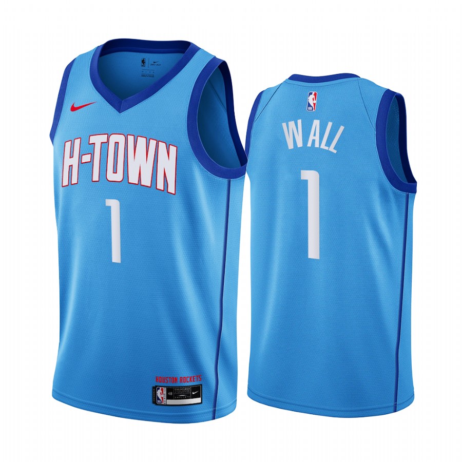 Nike Rockets 1 John Wall Blue NBA Swingman 202021 City Edition Jersey