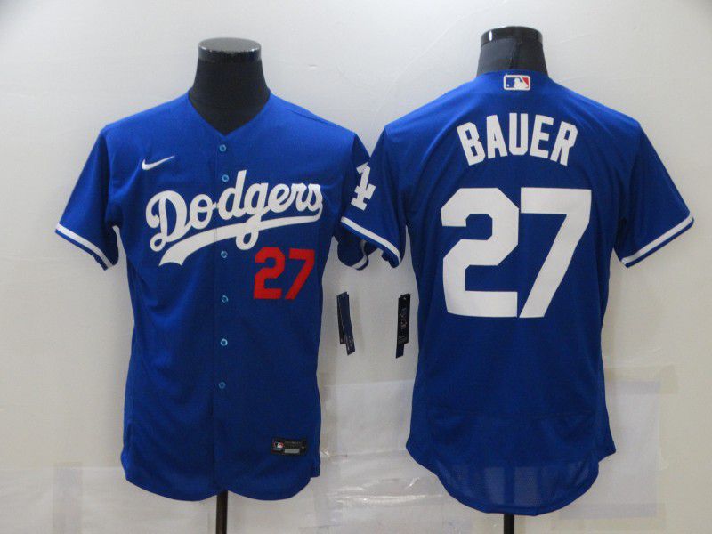 Youth Los Angeles Dodgers 27 Trevor Bauer White Stitched MLB Flex Base
