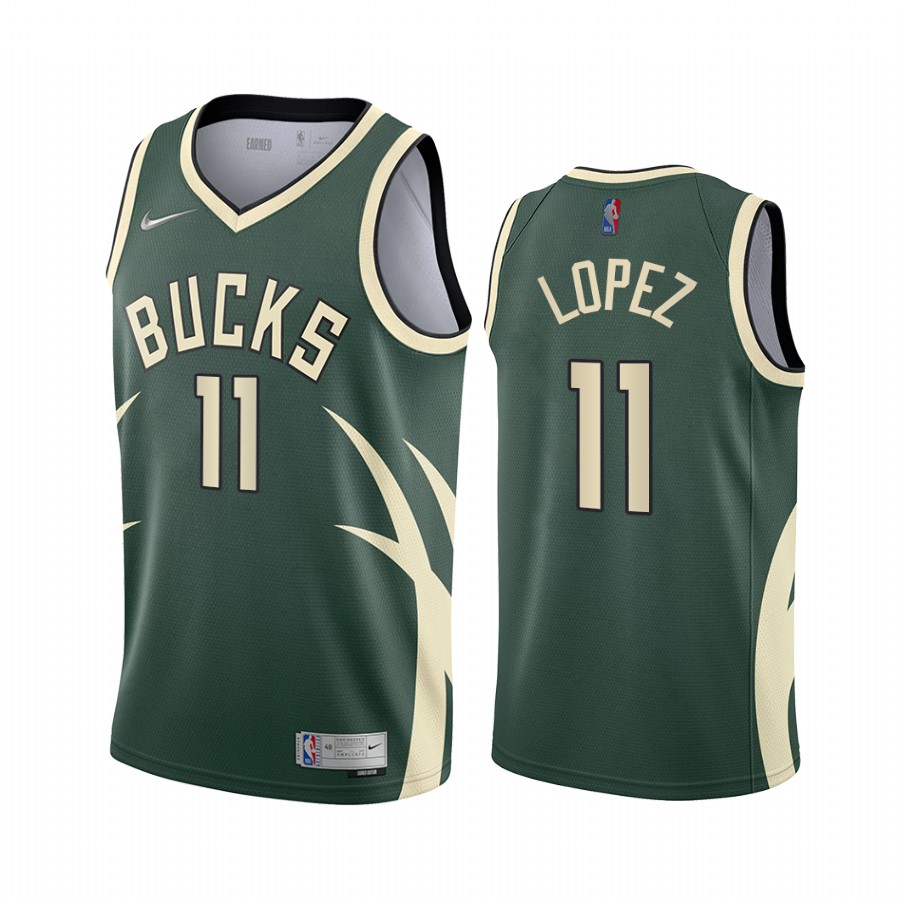 Milwaukee Bucks 11 Brook Lopez Green NBA Swingman 202021 Earned