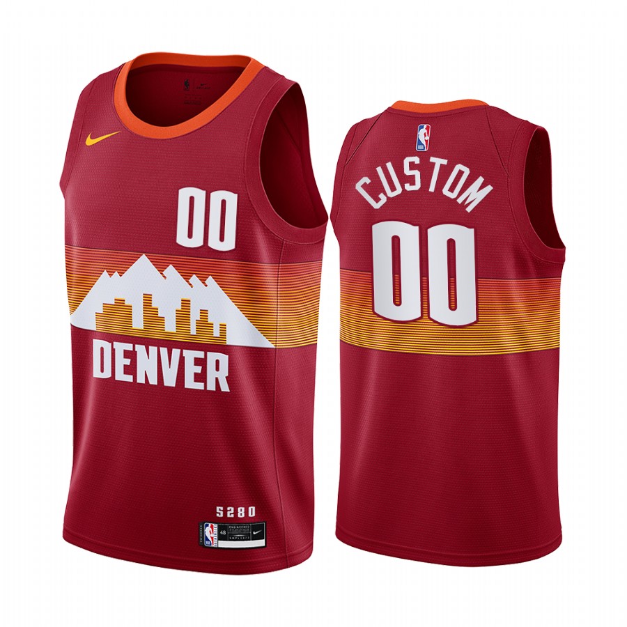 Men's Denver Nuggets Nike Red 2020/21 Swingman Custom Jersey - City Edition