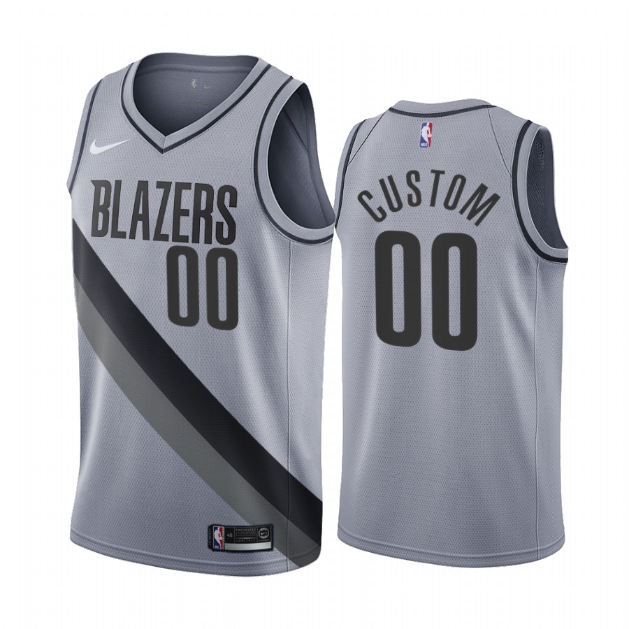 Portland Trail Blazers Personalized Gray NBA Swingman 2020-21 Earned ...