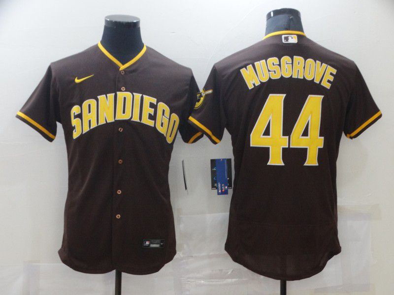 Men San Diego Padres 44 Musgrove brown stripe Elite 2021 Nike MLB