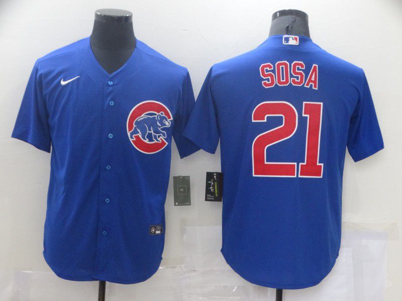 Men Chicago Cubs 21 Sosa Blue Game Nike MLB Jerseys on sale,for Cheap